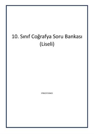 10. Sınıf Coğrafya Soru Bankası (Liseli) - Pano Yayınları