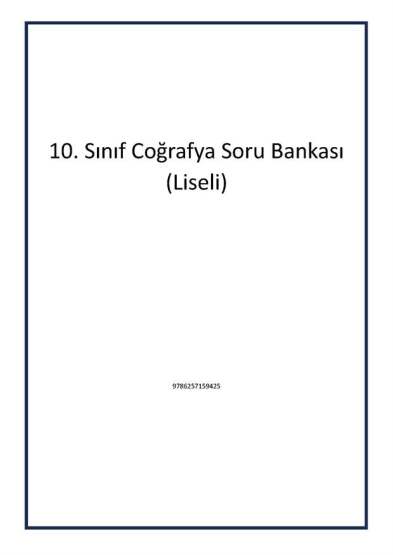 10. Sınıf Coğrafya Soru Bankası (Liseli) - 1