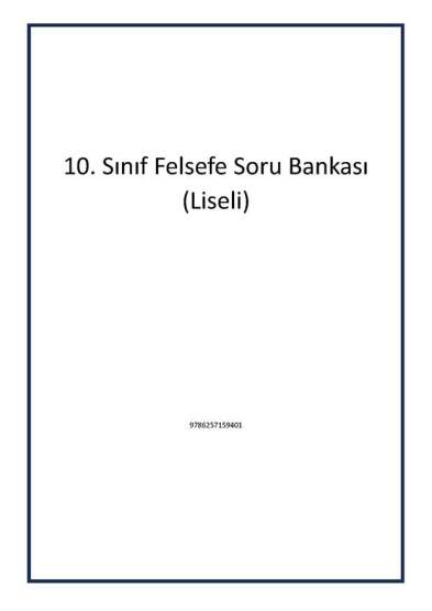 10. Sınıf Felsefe Soru Bankası (Liseli) - 1