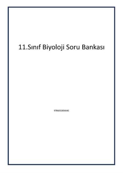 11.Sınıf Biyoloji Soru Bankası - 1