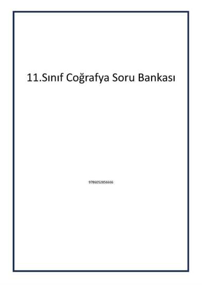 11.Sınıf Coğrafya Soru Bankası - 1