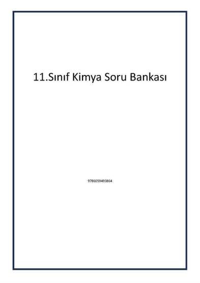 11.Sınıf Kimya Soru Bankası - Tudem Yayınları