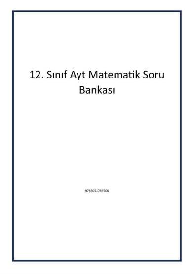 12. Sınıf Ayt Matematik Soru Bankası - 1