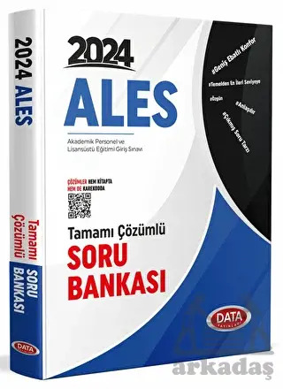 2024 ALES Tamamı Çözümlü Soru Bankası - Data Yayınları