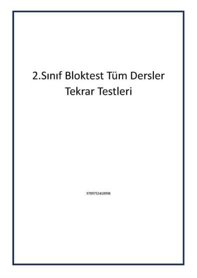2.Sınıf Bloktest Tüm Dersler Tekrar Testleri - Bloktest Yayınları