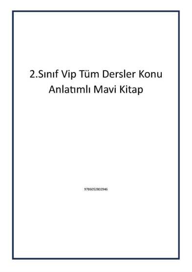 2.Sınıf Vip Tüm Dersler Konu Anlatımlı Mavi Kitap - Editör Yayınevi
