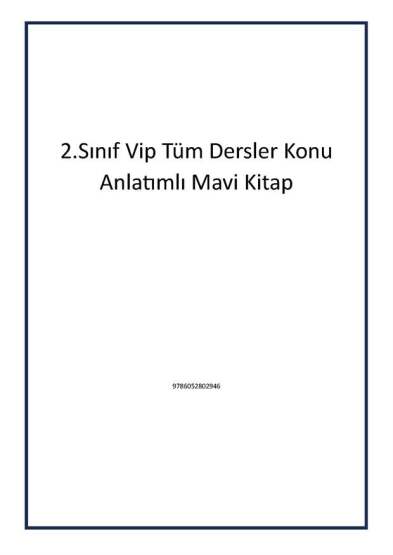 2.Sınıf Vip Tüm Dersler Konu Anlatımlı Mavi Kitap - 1