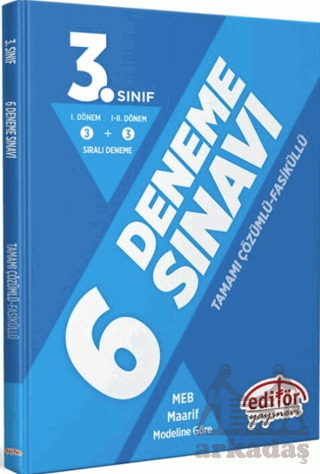 3. Sınıf Fasiküllü Tamamı Çözümlü 6 Deneme Sınavı - Editör Yayınevi