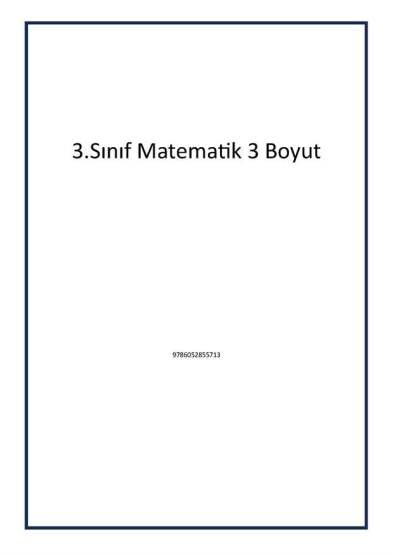 3.Sınıf Matematik 3 Boyut - 1