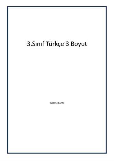 3.Sınıf Türkçe 3 Boyut - 1