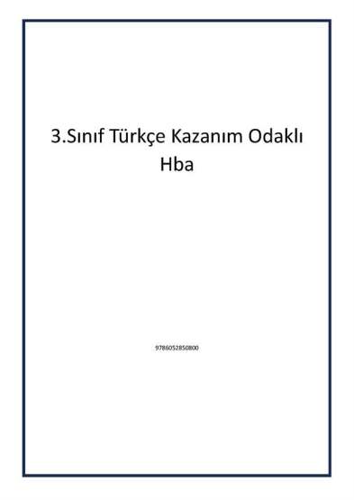 3.Sınıf Türkçe Kazanım Odaklı Hba - 1