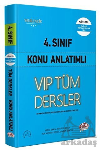 4. Sınıf Vip Tüm Dersler Konu Anlatımlı Mavi Kitap - Editör Yayınevi