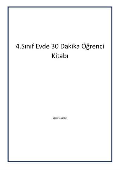 4.Sınıf Evde 30 Dakika Öğrenci Kitabı - 1