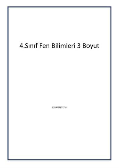 4.Sınıf Fen Bilimleri 3 Boyut - Tudem Yayınları
