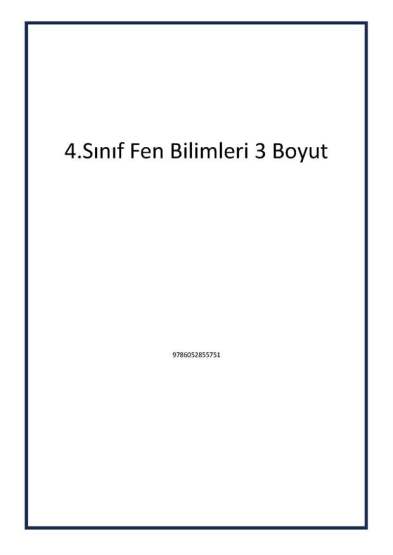 4.Sınıf Fen Bilimleri 3 Boyut - 1