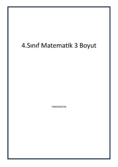 4.Sınıf Matematik 3 Boyut - 1