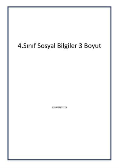 4.Sınıf Sosyal Bilgiler 3 Boyut - Tudem Yayınları