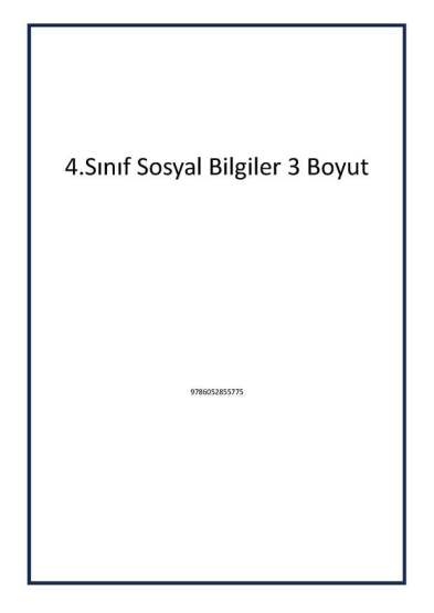 4.Sınıf Sosyal Bilgiler 3 Boyut - 1