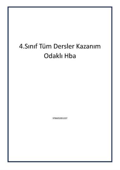 4.Sınıf Tüm Dersler Kazanım Odaklı Hba - 1