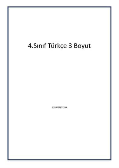 4.Sınıf Türkçe 3 Boyut - Tudem Yayınları