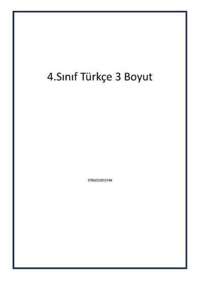 4.Sınıf Türkçe 3 Boyut - 1