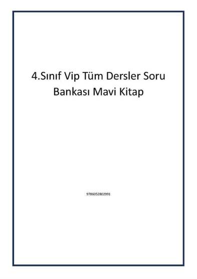 4.Sınıf Vip Tüm Dersler Soru Bankası Mavi Kitap - Editör Yayınevi