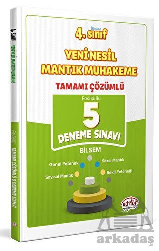 4.Sınıf Yeni Nesil Mantık Muhakeme Tamamı Çözümlü 5 Deneme Sınavı - Editör Yayınevi