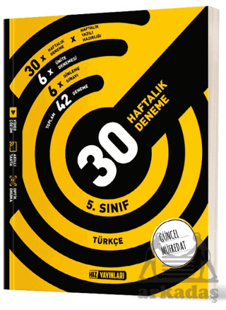 5. Sınıf Türkçe 30 Haftalık Deneme - Hız Yayınları