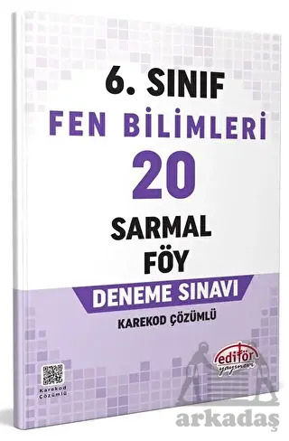 6. Sınıf Fen Bilimleri 20 Sarmal Föy Deneme Sınavı - Editör Yayınevi
