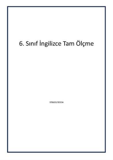 6. Sınıf İngilizce Tam Ölçme - 1