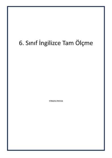 6. Sınıf İngilizce Tam Ölçme - Bilfen Yayıncılık