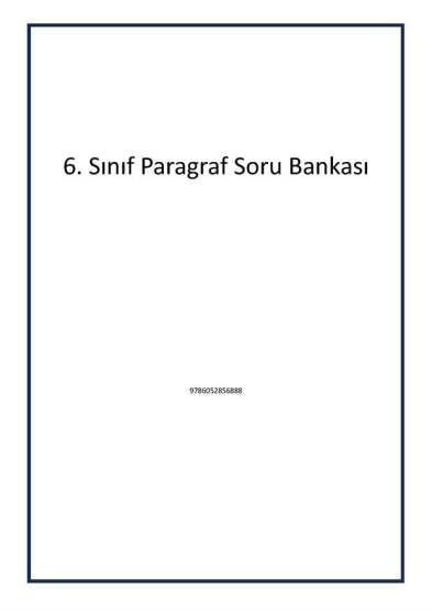 6. Sınıf Paragraf Soru Bankası - 1