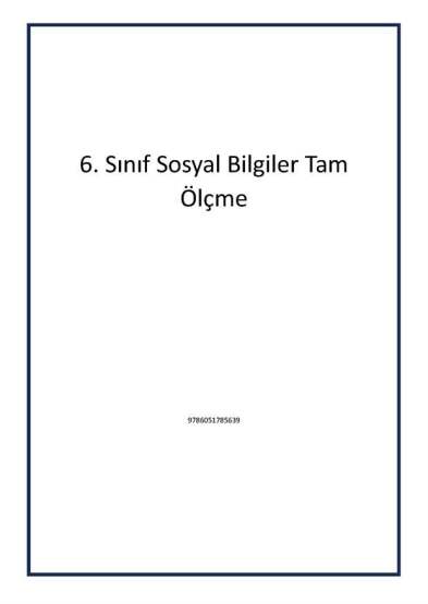 6. Sınıf Sosyal Bilgiler Tam Ölçme - Bilfen Yayıncılık