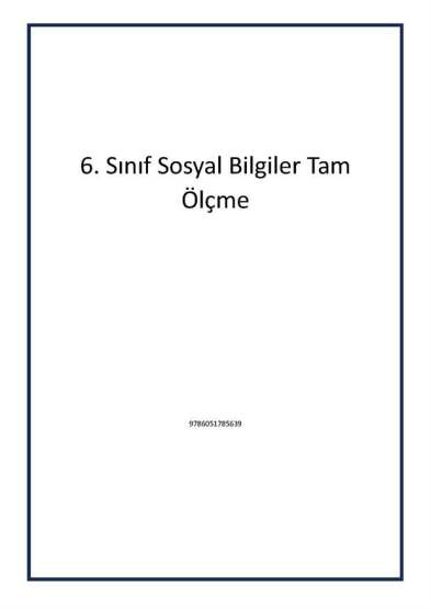 6. Sınıf Sosyal Bilgiler Tam Ölçme - 1