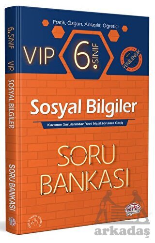 6. Sınıf VIP Sosyal Bilgiler Soru Bankası - Editör Yayınevi
