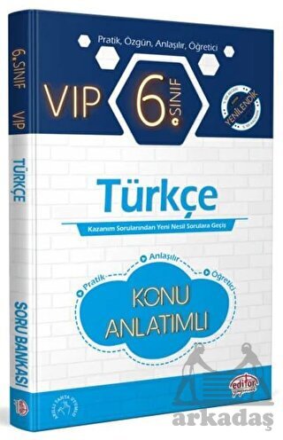 6. Sınıf VIP Türkçe Konu Anlatımlı Editör Yayınevi - 1