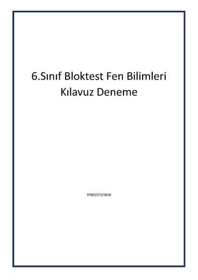 6.Sınıf Bloktest Fen Bilimleri Kılavuz Deneme - Bloktest Yayınları