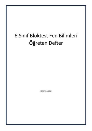 6.Sınıf Bloktest Fen Bilimleri Öğreten Defter - Bloktest Yayınları