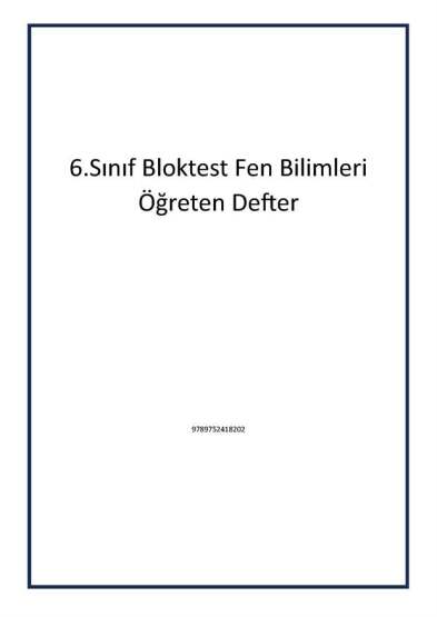 6.Sınıf Bloktest Fen Bilimleri Öğreten Defter - 1