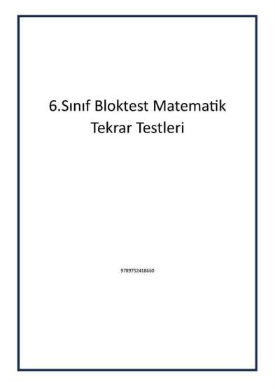 6.Sınıf Bloktest Matematik Tekrar Testleri - Bloktest Yayınları