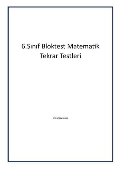 6.Sınıf Bloktest Matematik Tekrar Testleri - 1