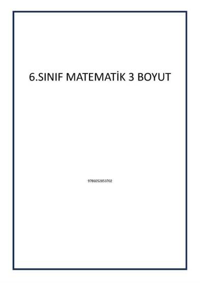 6.SINIF MATEMATİK 3 BOYUT - 1