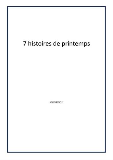 7 histoires de printemps - Publisher