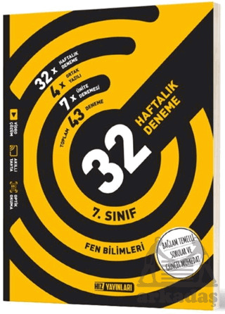 7. Sınıf Fen Bilimleri 32 Haftalık Deneme - Hız Yayınları
