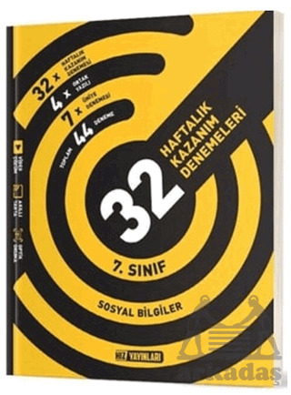 7. Sınıf Sosyal Bilgiler 32 Haftalık Kazanım Denemeleri - Hız Yayınları