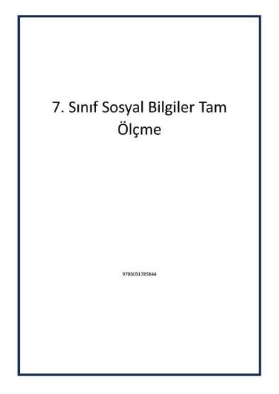 7. Sınıf Sosyal Bilgiler Tam Ölçme - Bilfen Yayıncılık