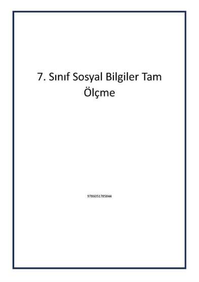 7. Sınıf Sosyal Bilgiler Tam Ölçme - 1