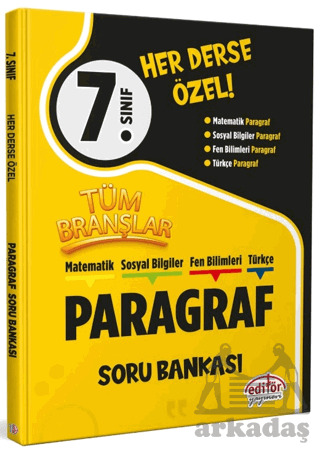 7. Sınıf Tüm Branşlar Paragraf Soru Bankası - Editör Yayınevi