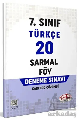 7. Sınıf Türkçe 20 Sarmal Föy Deneme Sınavı - Editör Yayınevi
