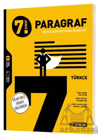 7. Sınıf Türkçe Paragraf Soru Bankası - Hız Yayınları